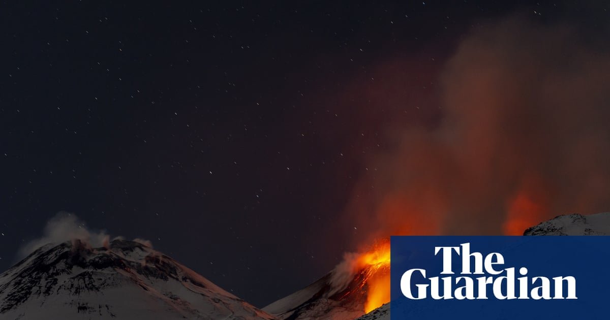 Snow-covered Mount Etna erupts spewing lava and ash – video