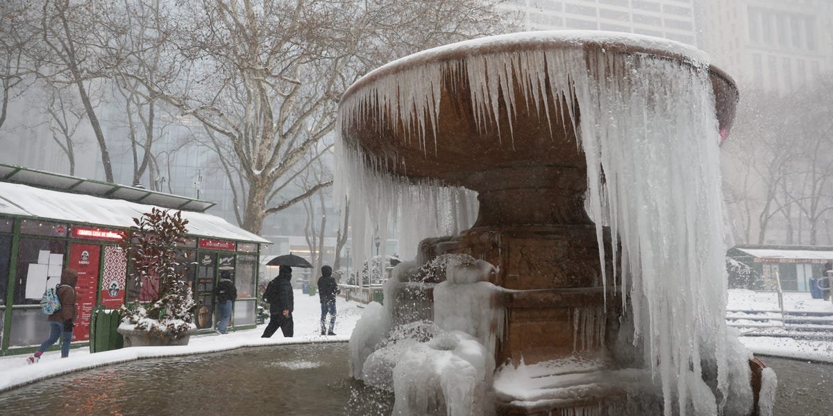 Pictures Present Individuals Weathering Winter Storm Fern within the US