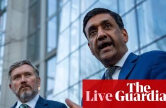 Democratic congressman Ro Khanna names six males showing in unredacted Epstein recordsdata – dwell | Jeffrey Epstein