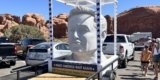 Photographs: Elon Musk Bust at Arches Nationwide Park Protesting DOGE Cuts